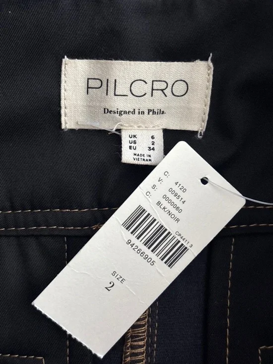 Pilcro | Faux Leather Mini Skirt | Black Panel Lace-Up | Anthropologie | Size 2 - Picture 6 of 7